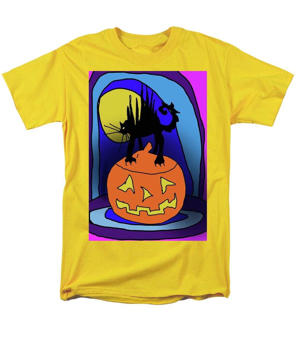 Cat On A Pumpkin - Men's T-Shirt  (Regular Fit)