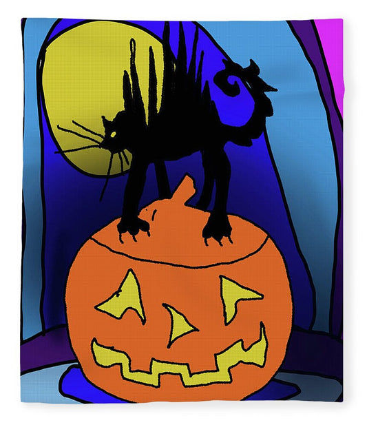 Cat On A Pumpkin - Blanket