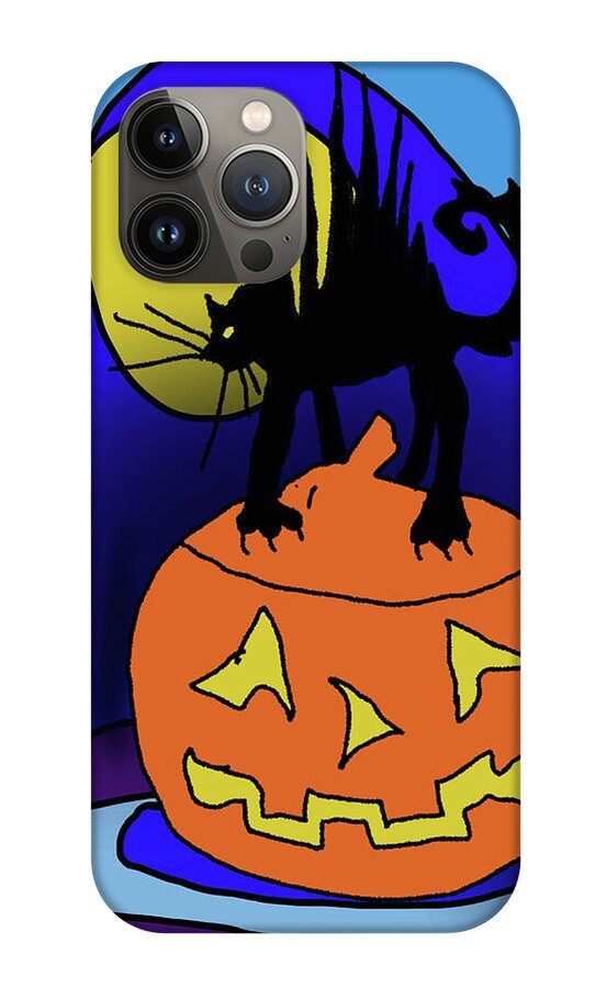 Cat On A Pumpkin - Phone Case