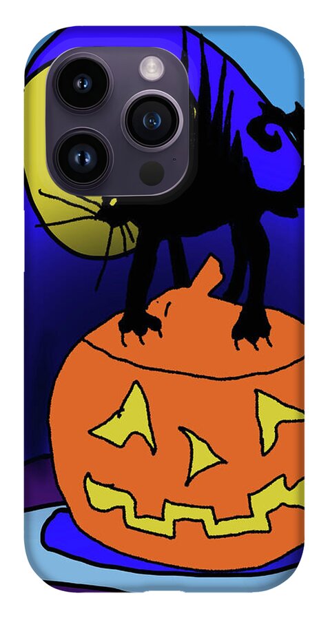 Cat On A Pumpkin - Phone Case