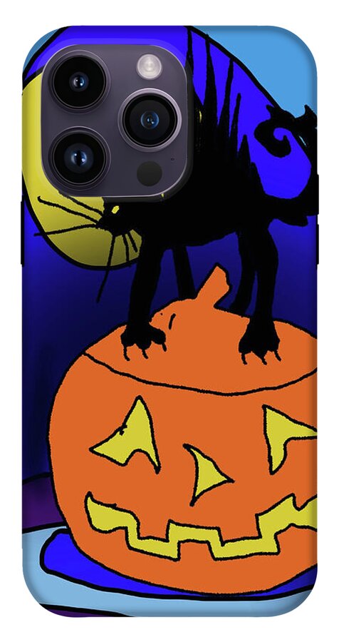 Cat On A Pumpkin - Phone Case