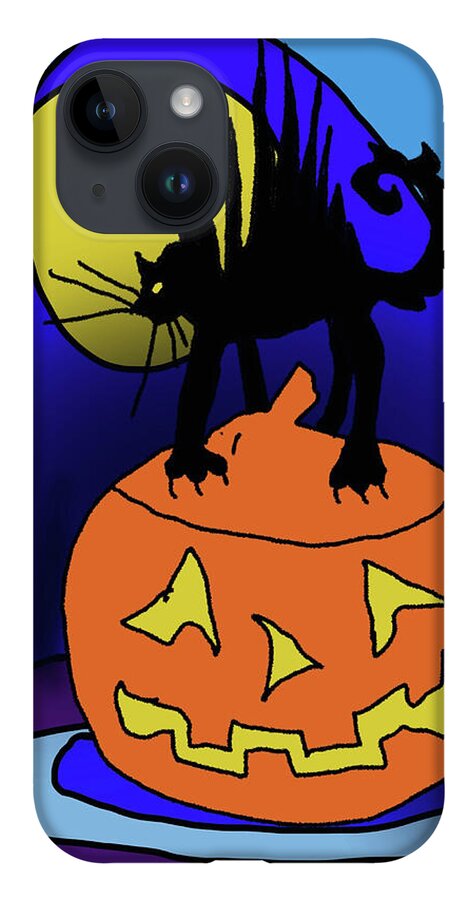 Cat On A Pumpkin - Phone Case