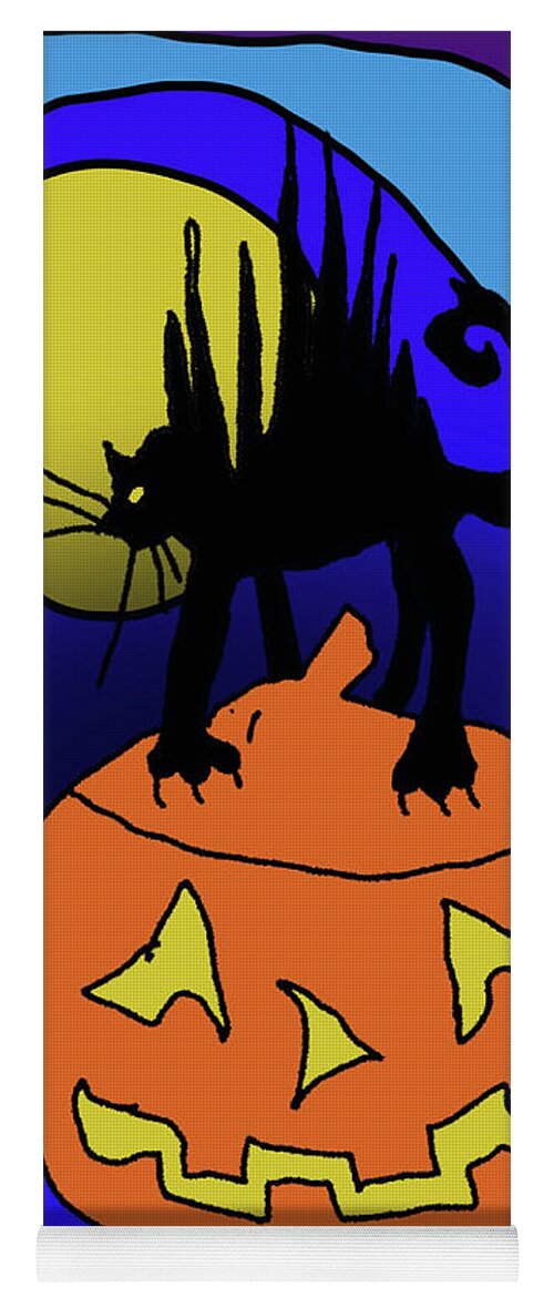 Cat On A Pumpkin - Yoga Mat