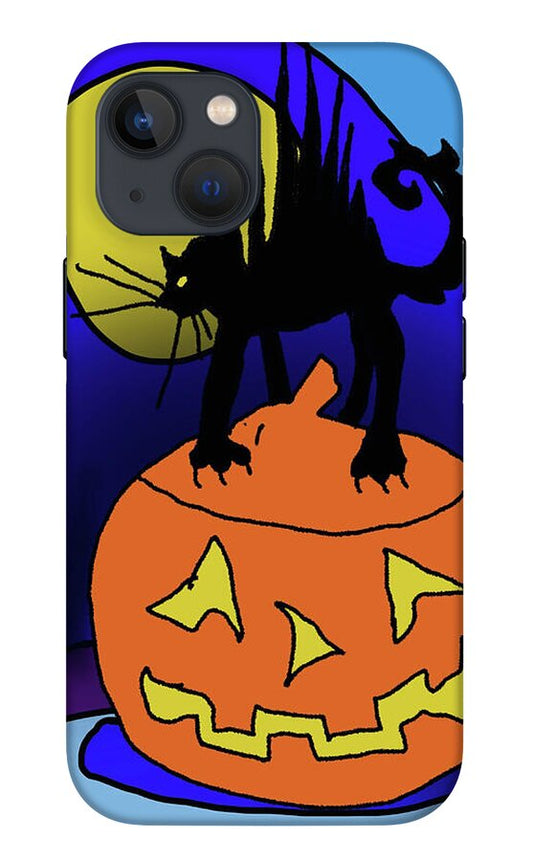 Cat On A Pumpkin - Phone Case