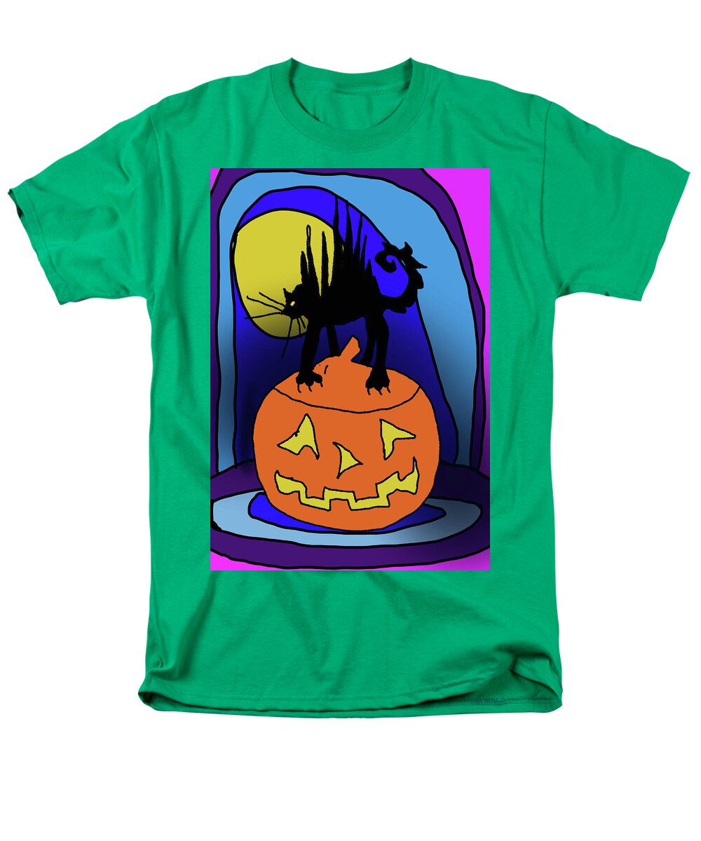 Cat On A Pumpkin - Men's T-Shirt  (Regular Fit)