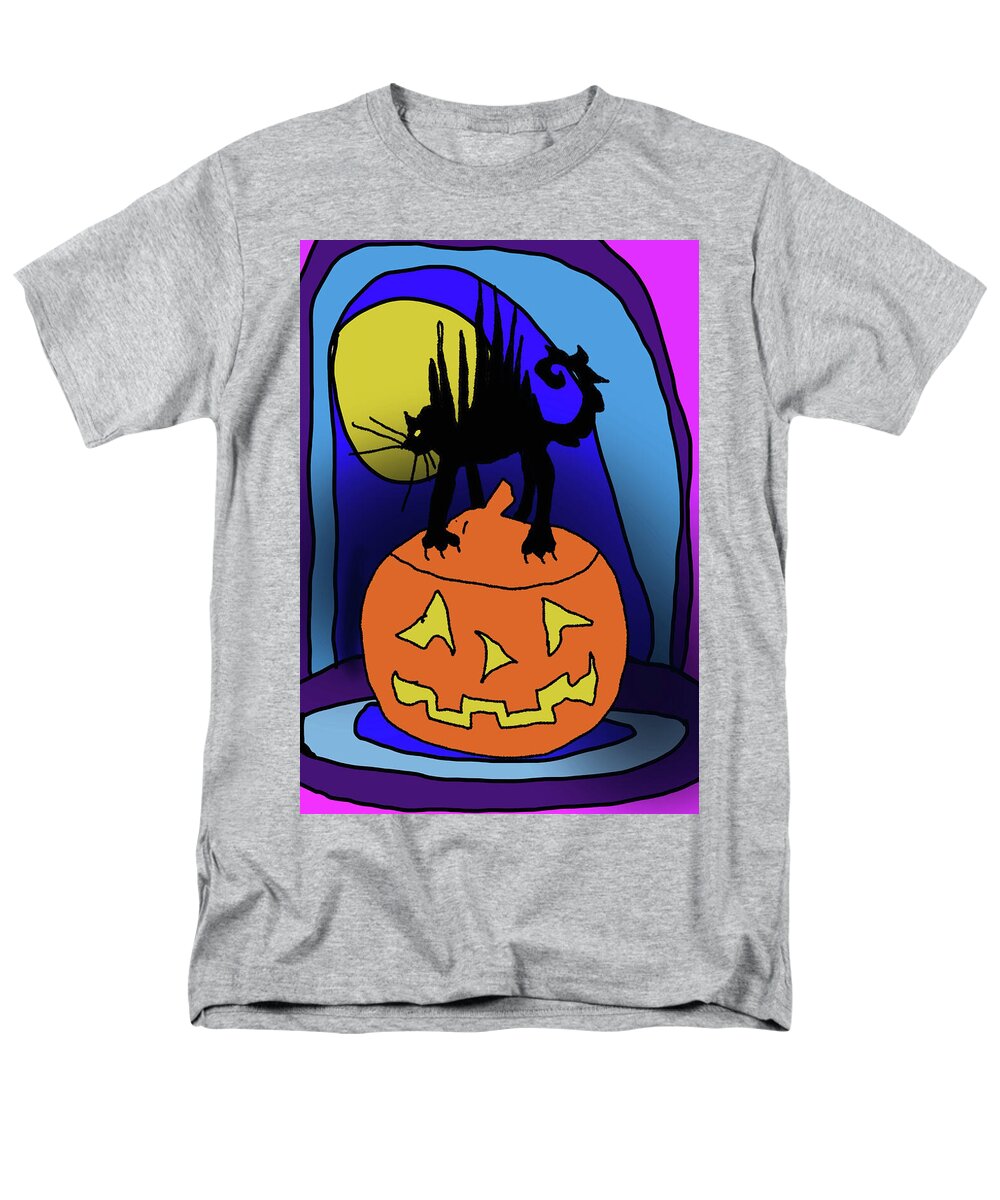 Cat On A Pumpkin - Men's T-Shirt  (Regular Fit)