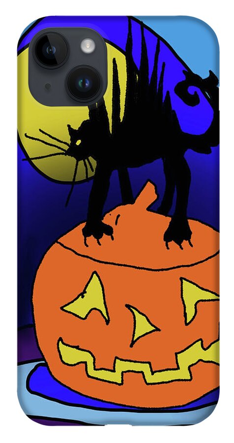 Cat On A Pumpkin - Phone Case
