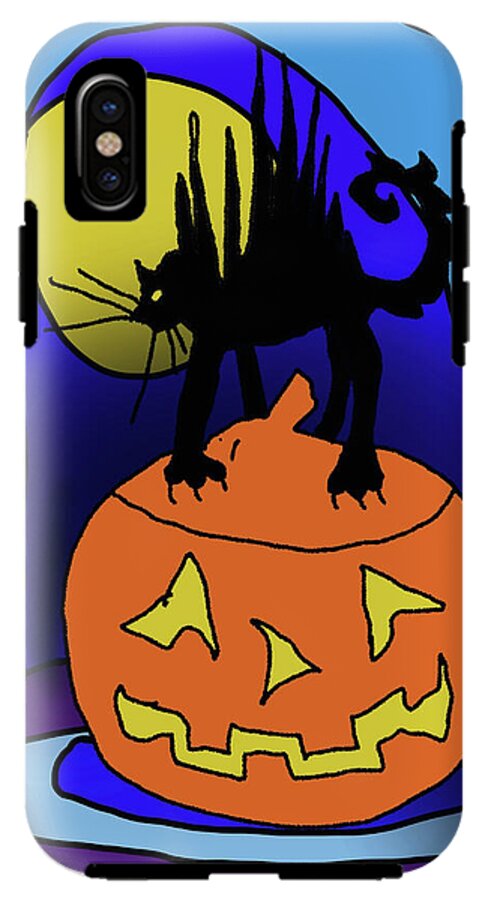 Cat On A Pumpkin - Phone Case