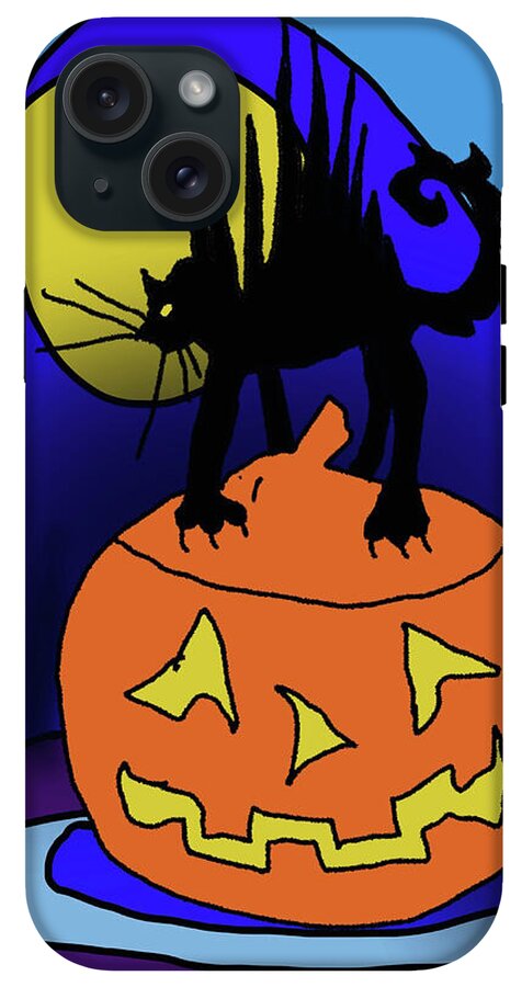 Cat On A Pumpkin - Phone Case