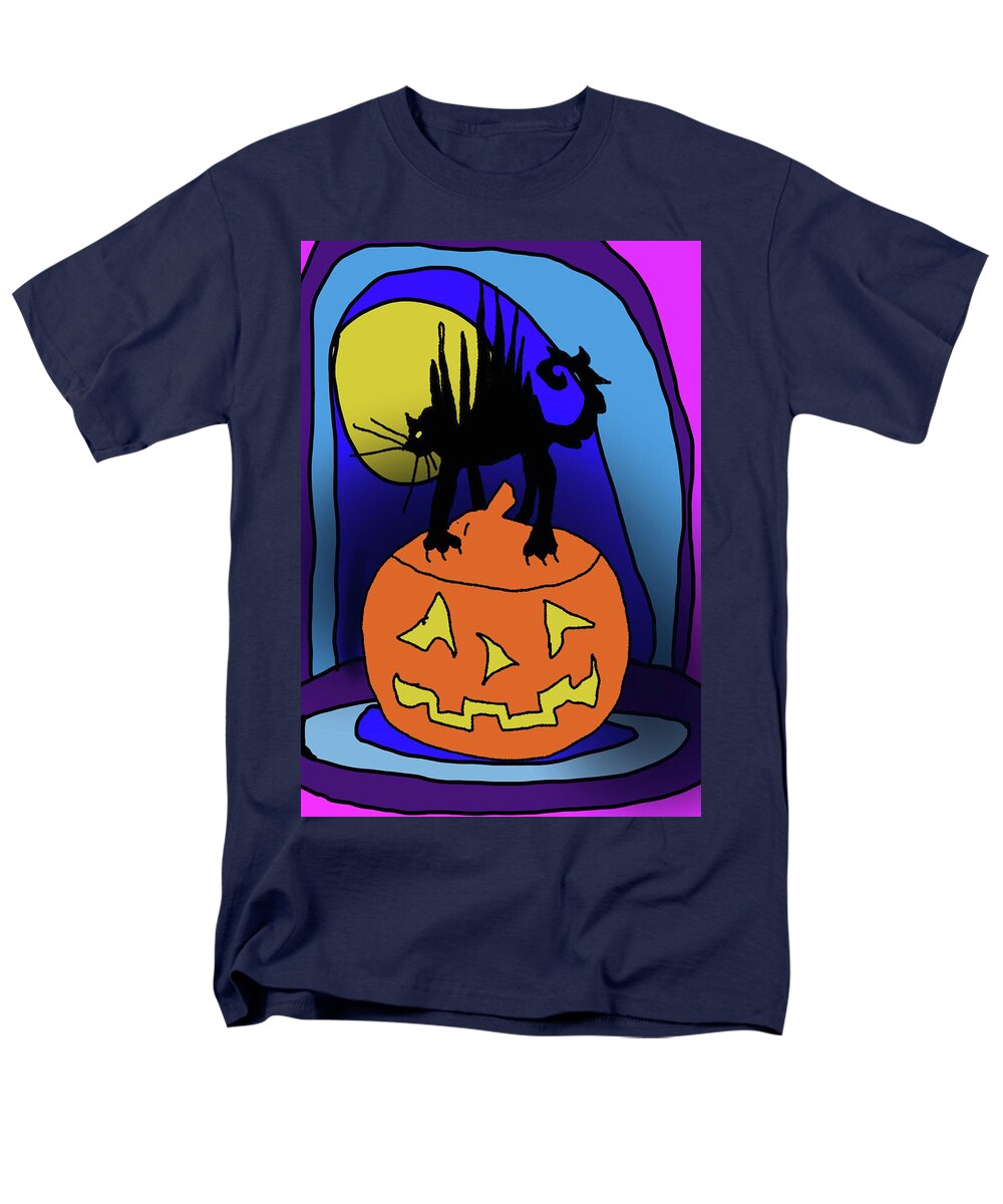 Cat On A Pumpkin - Men's T-Shirt  (Regular Fit)