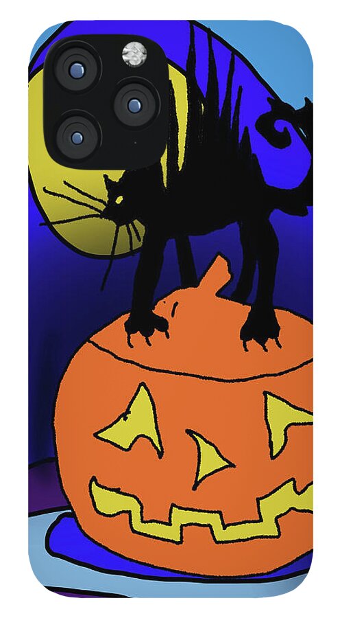 Cat On A Pumpkin - Phone Case