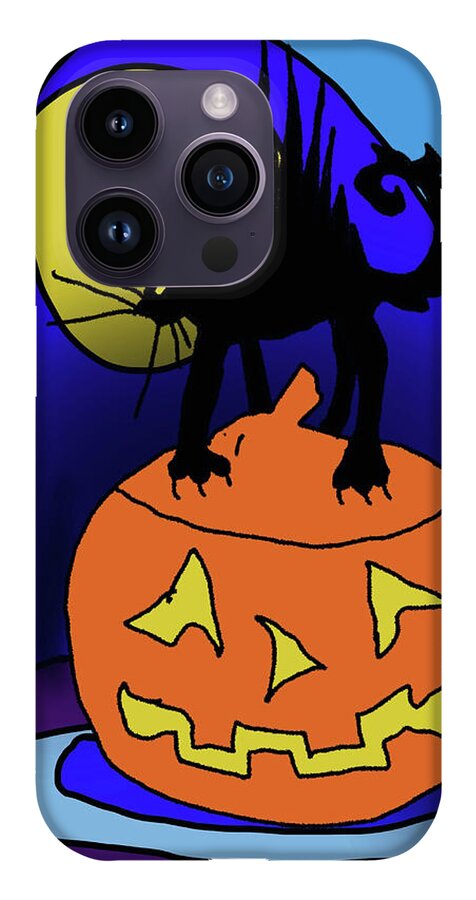Cat On A Pumpkin - Phone Case