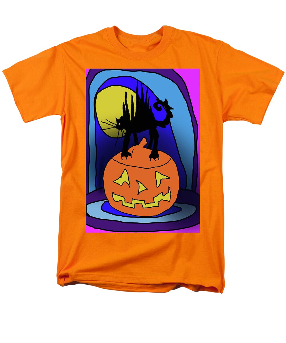 Cat On A Pumpkin - Men's T-Shirt  (Regular Fit)