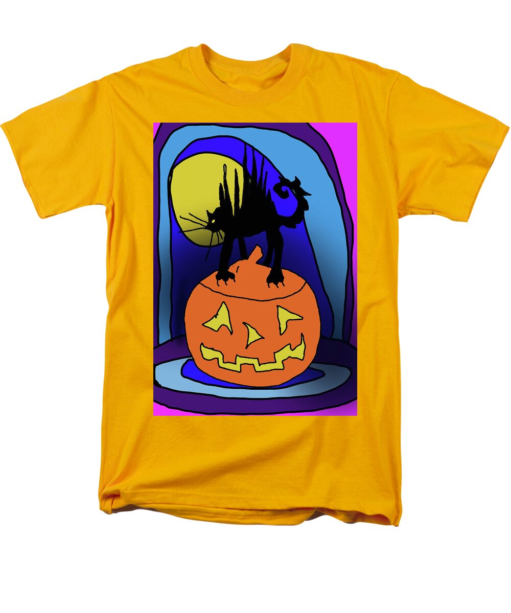 Cat On A Pumpkin - Men's T-Shirt  (Regular Fit)