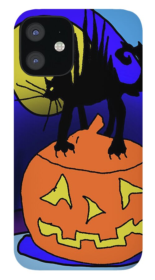 Cat On A Pumpkin - Phone Case