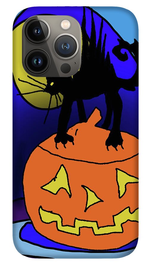Cat On A Pumpkin - Phone Case