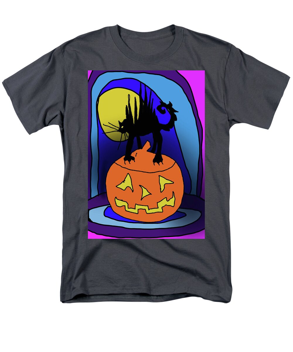 Cat On A Pumpkin - Men's T-Shirt  (Regular Fit)