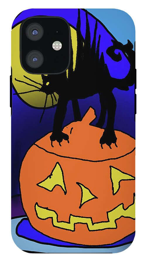 Cat On A Pumpkin - Phone Case