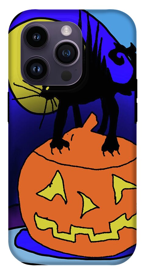 Cat On A Pumpkin - Phone Case
