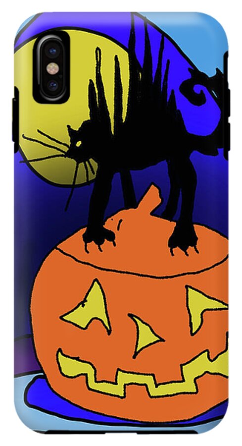 Cat On A Pumpkin - Phone Case