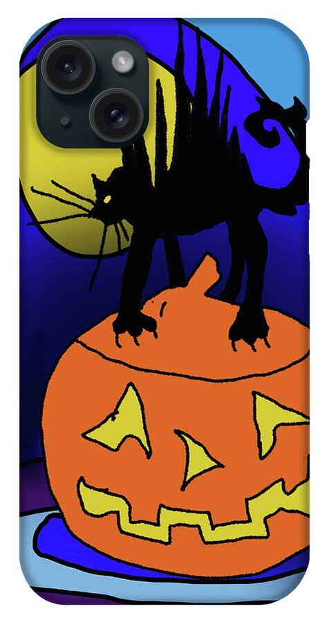 Cat On A Pumpkin - Phone Case