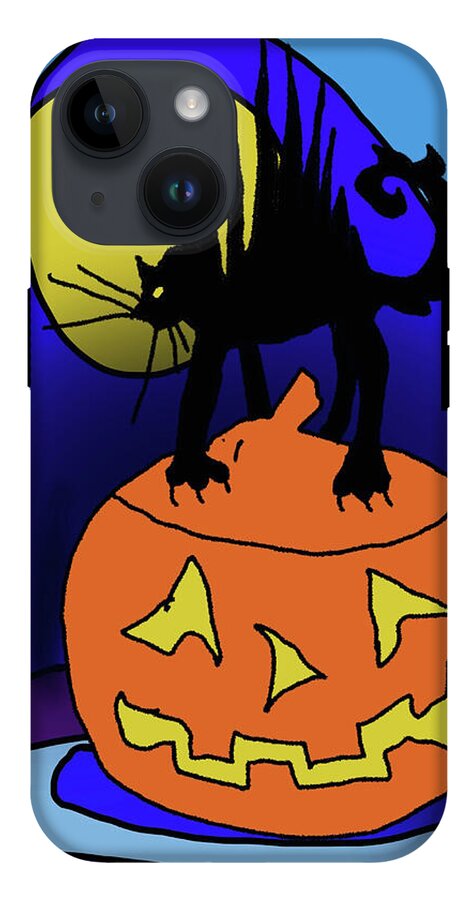 Cat On A Pumpkin - Phone Case