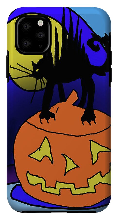 Cat On A Pumpkin - Phone Case
