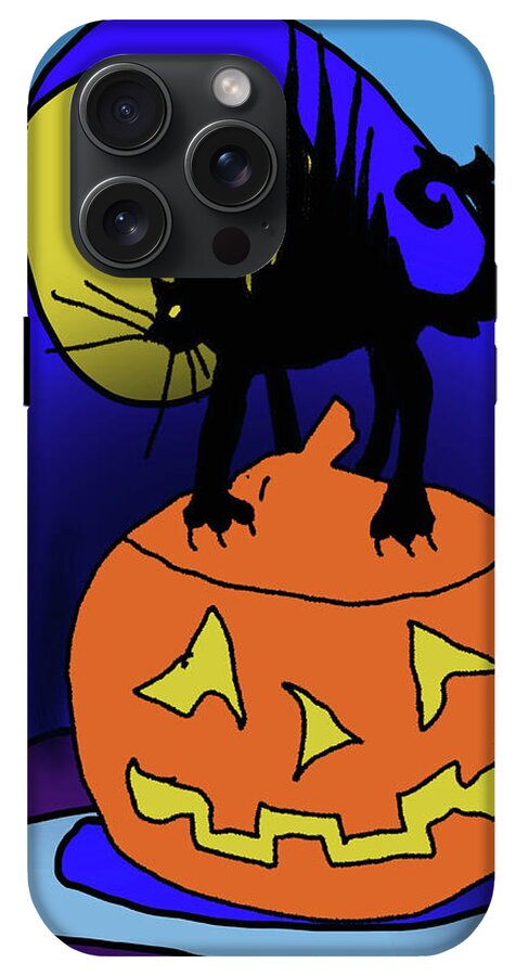 Cat On A Pumpkin - Phone Case