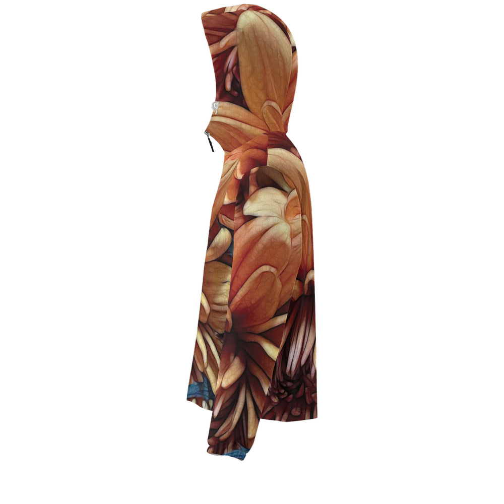 October Flowers 8 Unisex Lightweight Hooded Windbreaker- Water Resistant