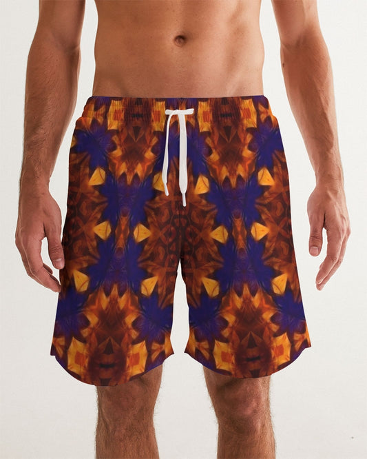 Blue Orange Red Kaleidoscope Men's All-Over Print Swim Trunk