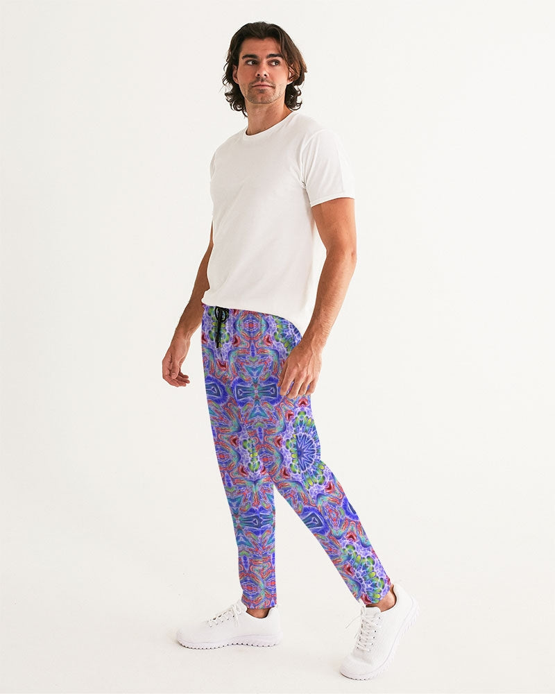 Blue Red Kaleidoscope Men's All-Over Print Joggers