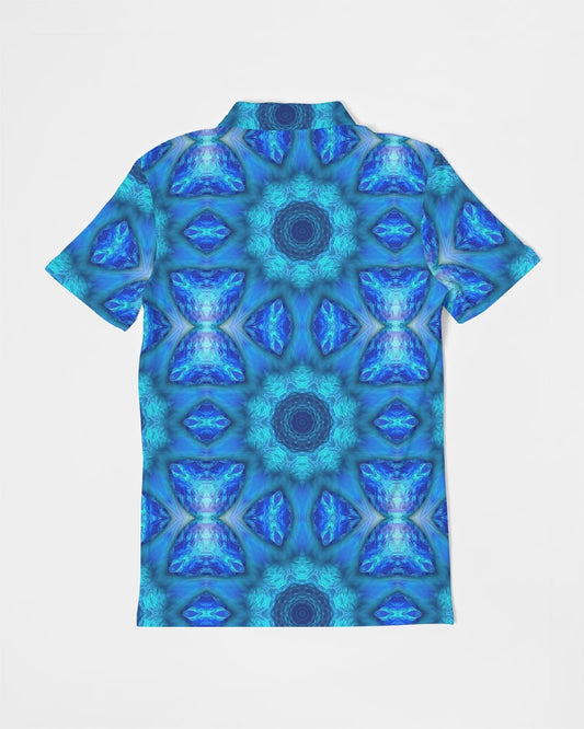 Blue Ocean Kaleidoscope Men's All-Over Print Slim Fit Short Sleeve Polo