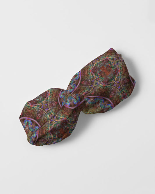 Blue Pink Windy Kaleidoscope Twist Knot Headband Set