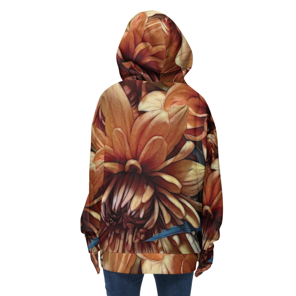 October Flowers 8 Women's Relaxed Fit Hoodie-Super Heavy 375g