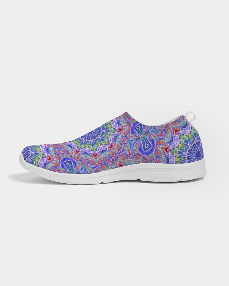 Blue Red Kaleidoscope Men's Slip-On Flyknit Shoe