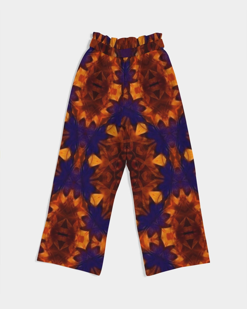 Blue Orange Red Kaleidoscope Women's All-Over Print High-Rise Wide Leg Pants