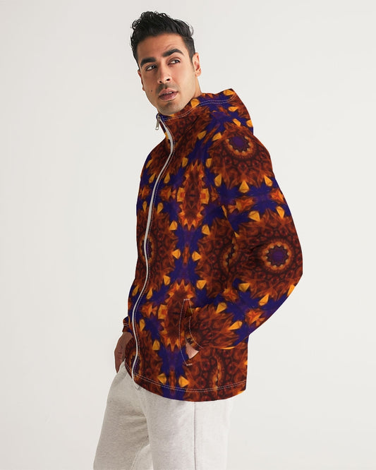 Blue Orange Red Kaleidoscope Men's All-Over Print Windbreaker