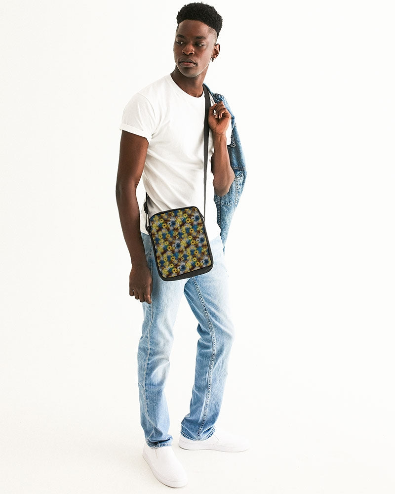 Blue and Yellow Glowing Daisies Messenger Pouch
