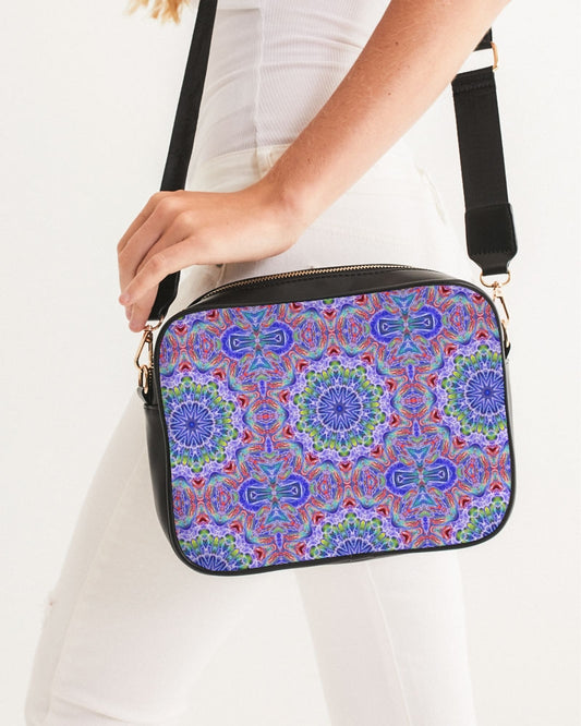 Blue Red Kaleidoscope Crossbody Bag