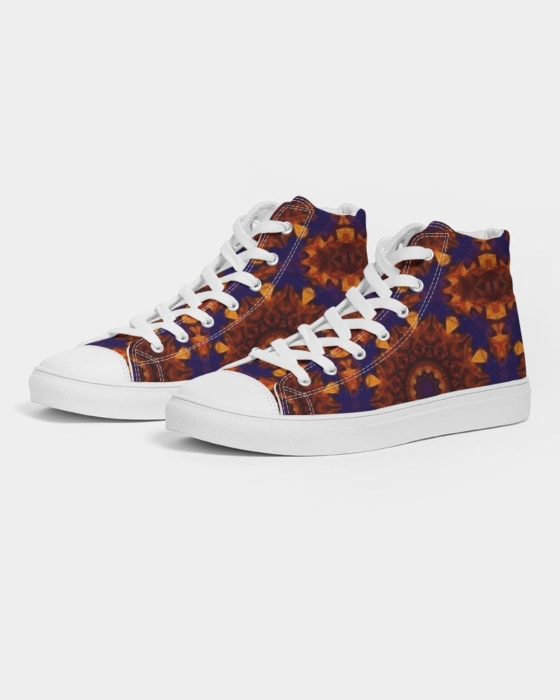 Blue Orange Red Kaleidoscope Women's Hightop Canvas Shoe