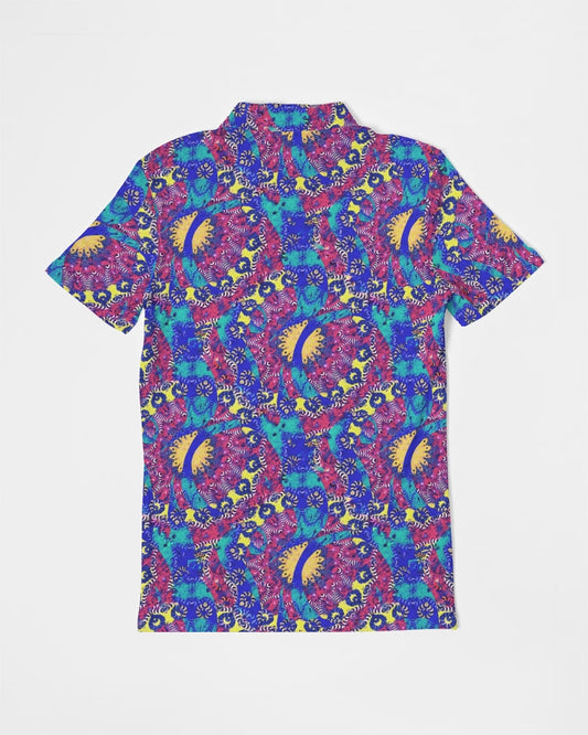 Caribbean Grafitti Men's All-Over Print Slim Fit Short Sleeve Polo