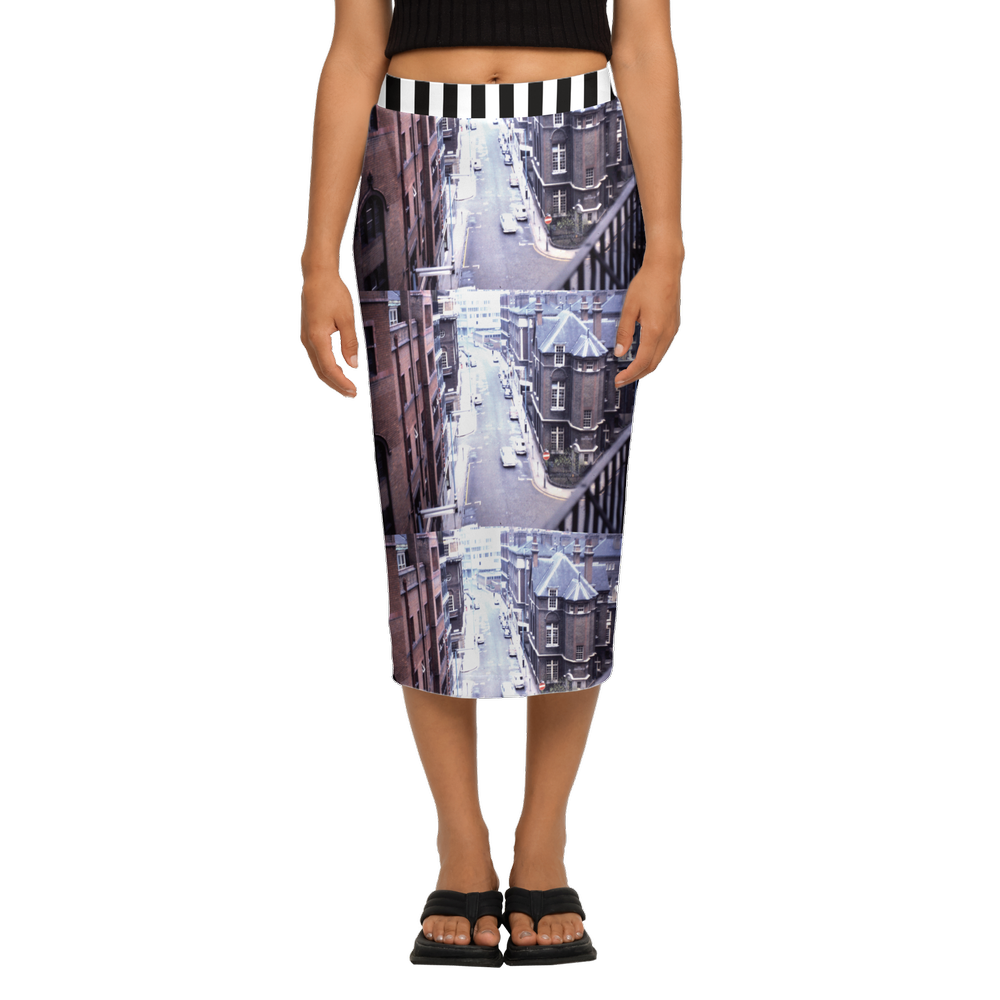 Europe 1967 No 6 Women's Back Split Pencil Skirt-Heavy Knit