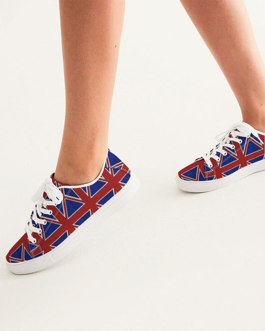 British Flag Pattern Women's Faux-Leather Sneaker