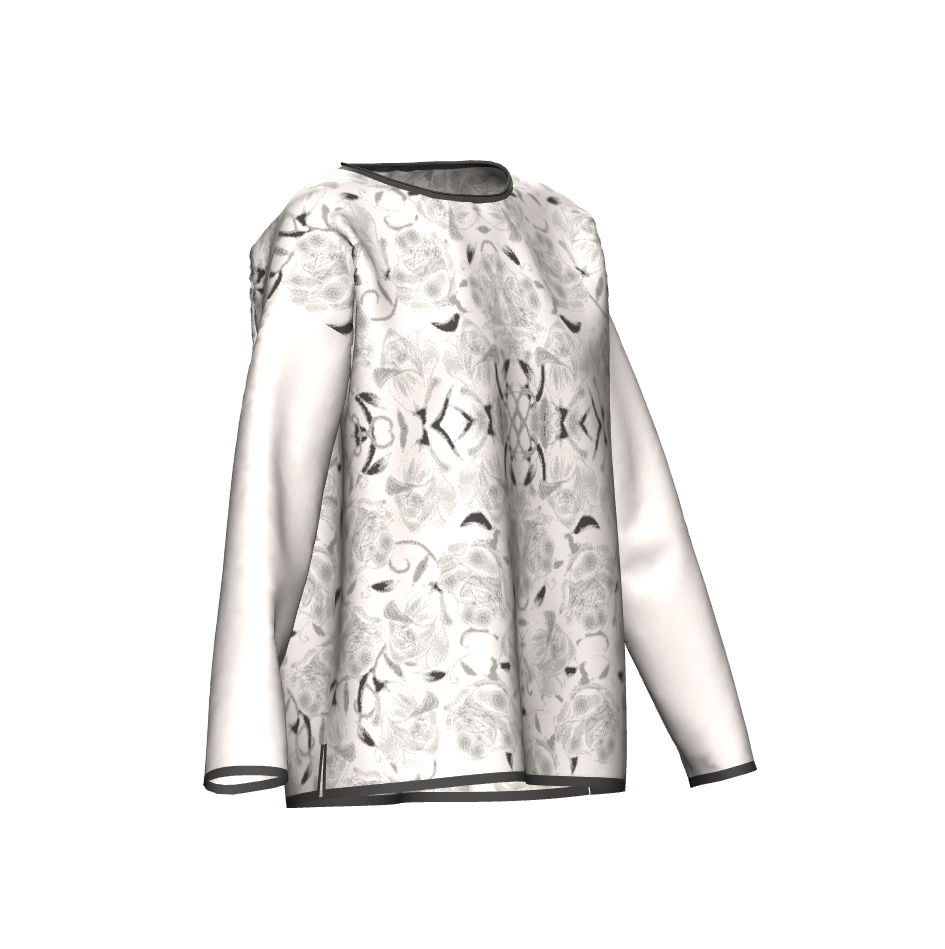 Gray Roses On White Sweater