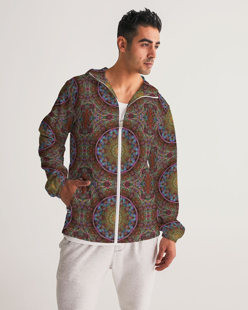 Blue Pink Windy Kaleidoscope Men's All-Over Print Windbreaker