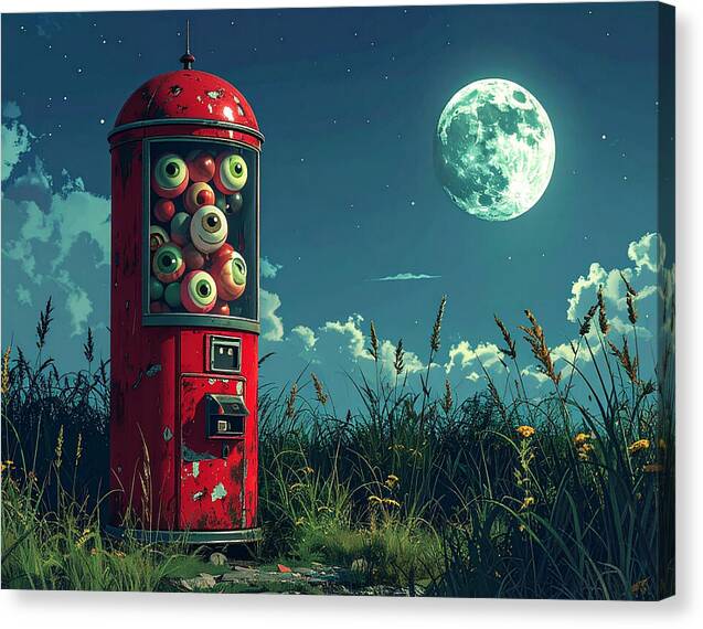 Eerie Eyeball Vending Machine - Canvas Print