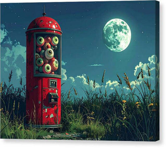 Eerie Eyeball Vending Machine - Canvas Print