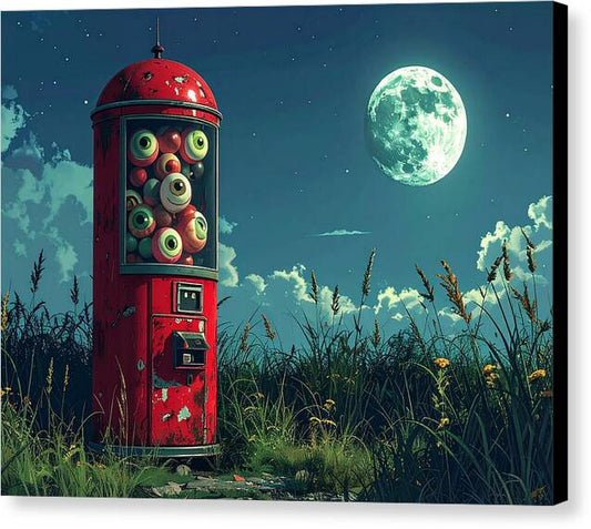 Eerie Eyeball Vending Machine - Canvas Print