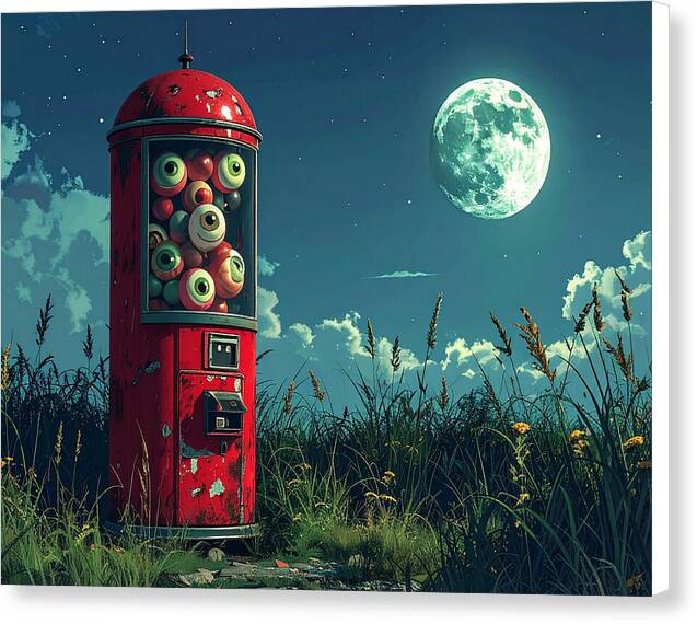 Eerie Eyeball Vending Machine - Canvas Print