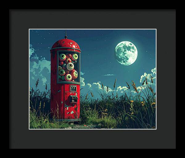 Eerie Eyeball Vending Machine - Framed Print